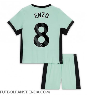 Chelsea Enzo Fernandez #8 Tercera Equipación Niños 2023-24 Manga Corta (+ Pantalones cortos)